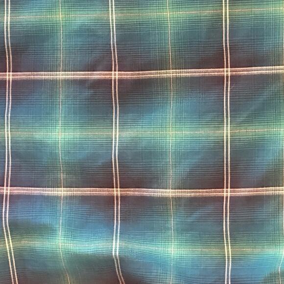 Vintage Wrangler Western Pearl Snap Turquoise Plaid Mens Large - Picture 5 of 5